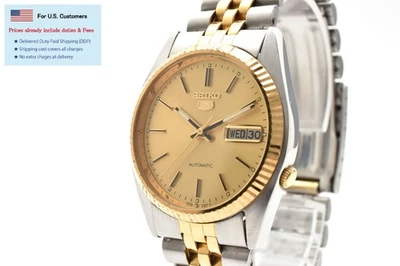 [EXC+5] Vintage SEIKO 5 7009-3110 Day Date Automatic 17 Jewels Men's Watch JAPAN - Image 1 of 4