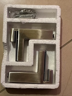 1pc Heavy Duty Clamp Shelf Clip Brushed Surface Glass Bracket Glass Clip Clamp - Image 1 of 4