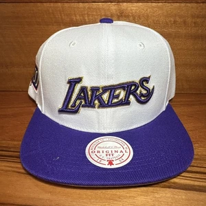 Mitchell & Ness NBA LA Lakers 50th Anniversary White Adult Snapback Hat BNWT - Picture 1 of 5