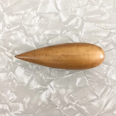 复古 Mid Century Modern ~ 4 英寸木质 TEARDROP 形状拖把 ~ 柜门把手 — 第 1/4 张图片