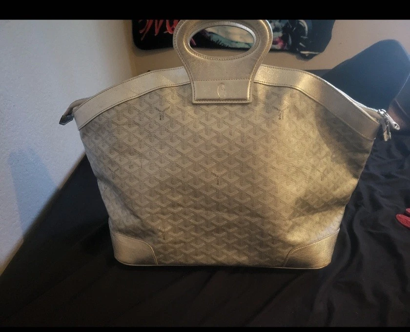 Bolso de Mano Goyard Beluga MM Plateado Cuero Goyardina Llevar de Lona Fin de Semana Raro Foto 1 de 1