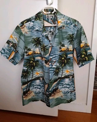 Aloha Republic Hawaiian Cotton Men's Shirt Surf Tiki Hawaii Made In USA Sz.L - Image 1 of 4