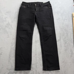 Jeans Diesel Waykee Para Hombres 32x32 Se Ajusta 33x28 Denim Recto Botón Mosca Negro Grunge - Imagen 1 de 11