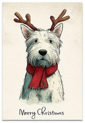 Scottie Westie олень Рождественский флаг сад размер 12 X 18🎄 новый и готов к отправке! - Изображение 1 из 4