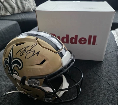 PRE-OWNED Drew Brees Autographed New Orleans Saints Full-Size Helmet - FREE SHIP - Image 1 of 4