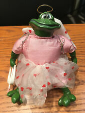 Valentine frog in tutu bow/arrow,Russ Berrie Bean Bag & Resin shelf sitter frog