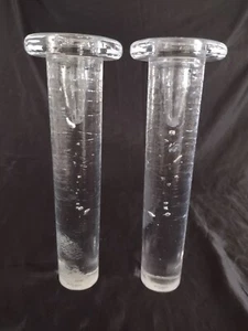 Kosta Boda COOL Collection Set of 2 Glass Candleholders 11 3/4" by Kjell Engman - Picture 1 of 8
