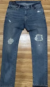 Abercrombie & Fitch Destroyed Skinny Fit Denim Jean Sz.34/34 Released Hem $88 - Picture 1 of 11