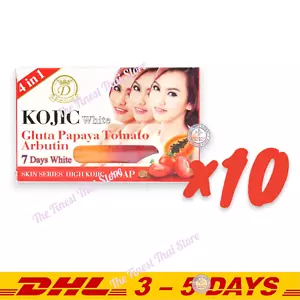 Kojic Gluta Papaya Tomato Arbutin Soap by D-ne Gold Natural Soap 160g x 10 Pcs - Picture 1 of 4
