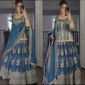 Listo hecho Lehenga paquistaní Lengha Choli boda india Sabyasachi novia Haldi - Imagen 1 de 8