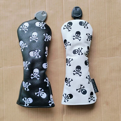 1x New Premium Skull White/Black Golf Hybrid Club Headcover UT Rescue Head Cover - Image 1 of 4