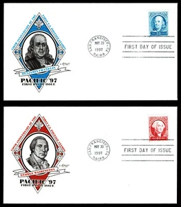 USA, SCOTT #3139-3140, SET 2 ARTMASTER FDC COVERS 1997 PACIFIC BENJAMIN FRANKLIN - Picture 1 of 4