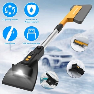 3 in 1 Snow Shovel Brush Ice Scraper Removal Tools Extendable with LED Lights - Picture 1 of 15