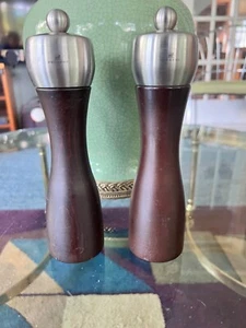 Peugeot Fidschi Holz 8 1/2"" Salz & Pfeffer Set Handmühle Mühle Shaker Frankreich - Bild 1 von 5