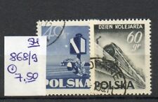 Polen -   1954   868/9 -gest.- Eisenbahn