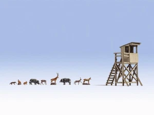 NOCH N Scale In the Forest (building & animal) - Picture 1 of 1