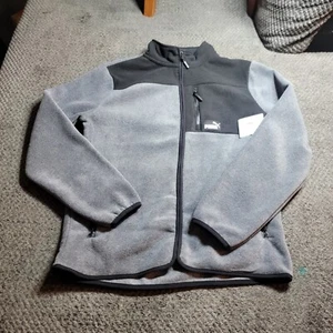 Puma Herren S Small Polar Fleece Colorblocked Full Zip Jacke grau schwarz - Bild 1 von 6