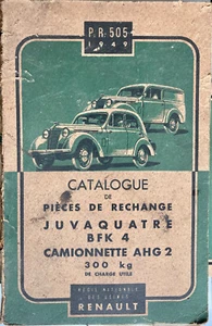 P.R. 505 1949 Catlgue de pieces de rechange Juvaqueatre BFK 4 Comionnette AHG 2 - Bild 1 von 3