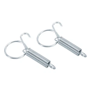 2.8" Cage Door Hook, 2Pcs Stainless Steel Elastic Spring Latch Hook, Silver - Picture 1 of 6