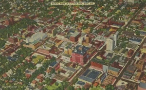 Vista aérea de la ciudad de Erie - Erie, Pennsylvania - litografía sin publicar - Imagen 1 de 3