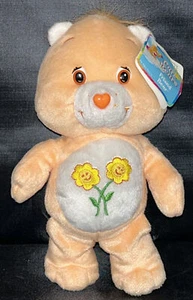 Care Bears 2002 Friend Bear Plush 8” Orange White Yellow Flowers Stuffed Toy NOS - Picture 1 of 12