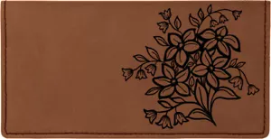 Spring Flowers Laser Engraved Leatherette Checkbook Cover - Picture 1 of 15