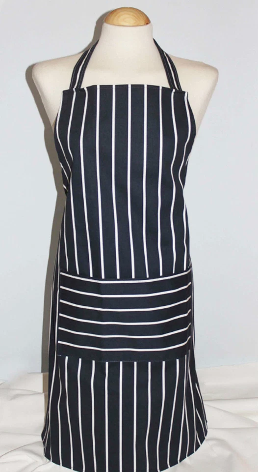 TRACY ADAMS DESIGNS Marine Metzger Streifen Schürze mit Tasche - 100 % Baumwolle Med Erwachsene