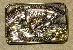 Hebilla de cinturón BASS Anglers Sportsman Society - fechada 1988 - nueva, como nueva - Imagen 1 de 1
