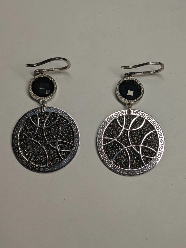 Висячие серьги из стерлингового серебра с черным ониксом - Изображение 1 из 1