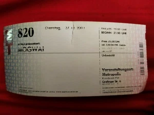 MOGWAI Ticket 27.11.2001 live Feierwerk Metropolis München Munich Konzert    - Bild 1 von 1
