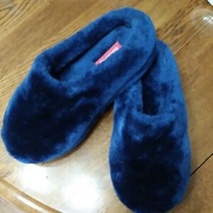 Dearfoams Cozy Comfort Women's Chenille Clog Slippers Blue Size 6.5 - 7.5 Preown