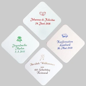 40 Bierdeckel Geburtstag Hochzeit Konfirmation Jugendweihe Tischdeko Servietten - Bild 1 von 13