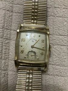 VTG Lord Elgin 14K GF 21J Tank Men’s Watch Cal.556 1940’s Working - Picture 1 of 9