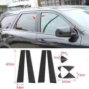 For 2011+ Dodge Durango Carbon Style Door Window Pillar Post Sticker Decal Trim - Foto 1 di 9