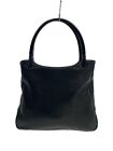 PRADA tote bag leather Black plain Used