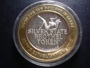 SILVER STATE BROTHEL .999 SILVER CASINO STRIKE--GOOD FOR $10 IN TRADE - Picture 1 of 2