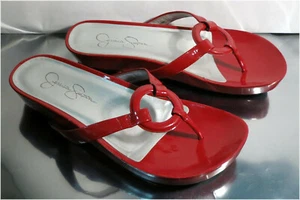Jessica Simpson JS - Florie Mesh Red Thong Style Flats / Sandals Size 7B - Picture 1 of 10