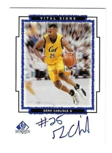 Geno Carlisle 1999 UPPER DECK SP TOP PROSPECTS ROOKIE AUTOGRAPH CARD Cal RC AUTO - Picture 1 of 2