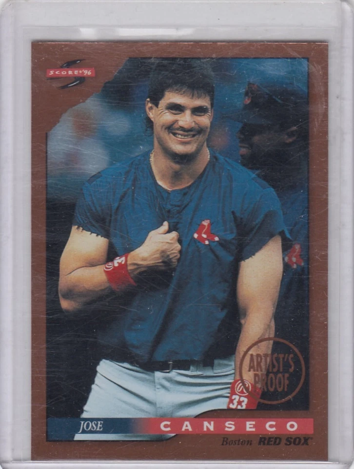 Jose Canseco Score Dugout 1996 PRUEBA DE ARTISTA lámina paralela #28 - Medias Rojas Foto 1 de 1
