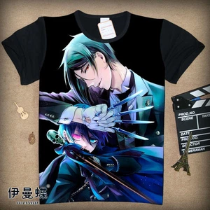 Cosplay Black Butler Kuroshitsuji Anime Manga T-Shirt Kostüme Schwarz Polyester - Afbeelding 1 van 4