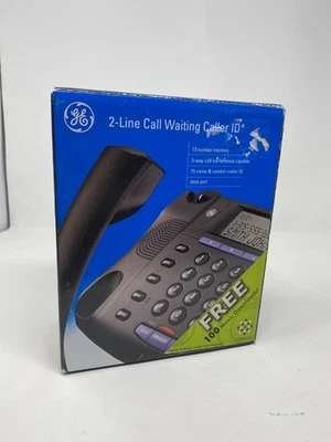 Teléfono de identificación de llamadas en espera de 2 líneas GE 29490GE2 con altavoz y caja Foto 1 de 4