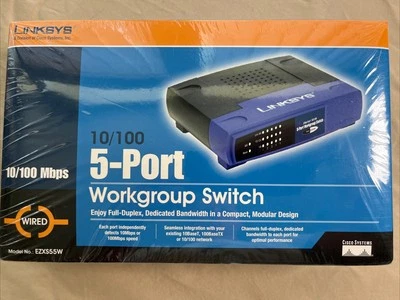 Linksys EZXS55W V.3 Workgroup Switch 5-Port 10/100 Blue - Image 1 of 4