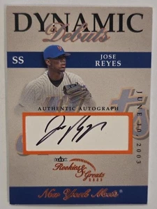 2003 JOSE REYES FLEER ROOKIES GREATS DYNAMIC DEBUTS AUTOGRAPH #89/100 NY METS - Picture 1 of 2