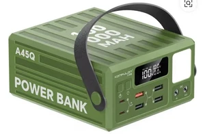 Banque d'alimentation 100000mah. Konfulon grande capacité PD 20w charge tous appareils vert - Photo 1 sur 10