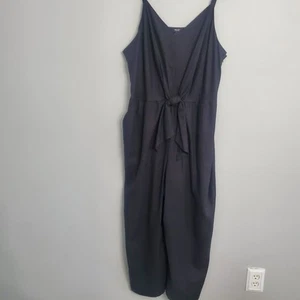 Simply Vera Vera Wang Black Tie Front Jumpsuit Linen Blend Boho Beach Nwot XXL - Picture 1 of 19