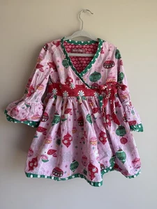 Jelly The Pug Pink Holiday Christmas Festive Dress Size 5t - Picture 1 of 7