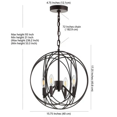 COLGANTE SAFAVIEH CASON 4LT 15,75 PULGADAS, precio reducido 2172764313 PND4055A Foto 1 de 4