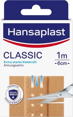 Hansaplast Classic Pflaster (1 m x 6 cm), zuschneidbare Wundpflaster mit extra s - Bild 1 von 4