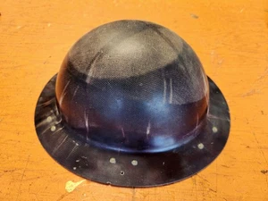Vintage Hard Hat Fiberglass Full Brim Brown w/Suspension Los Angeles Skullgard?? - Picture 1 of 13