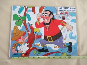 VTG Fairchild Fairy Tales Frame Tray Inlay Puzzle, Jack & The Beanstalk - great!